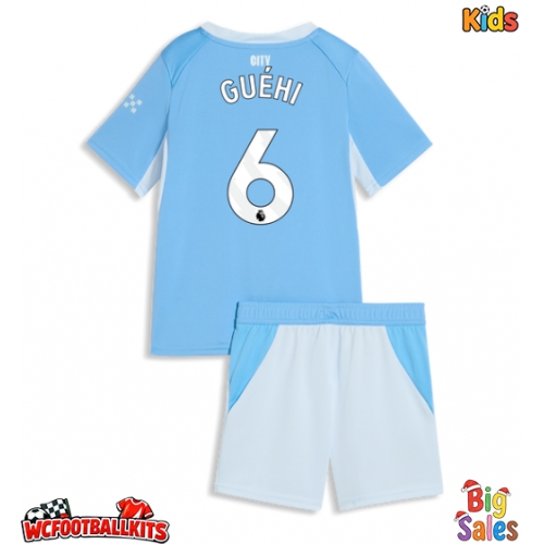 Manchester City Marc Guehi #6 Replica Home Stadium Kit for Kids 2026-27 Short Sleeve (+ pants)